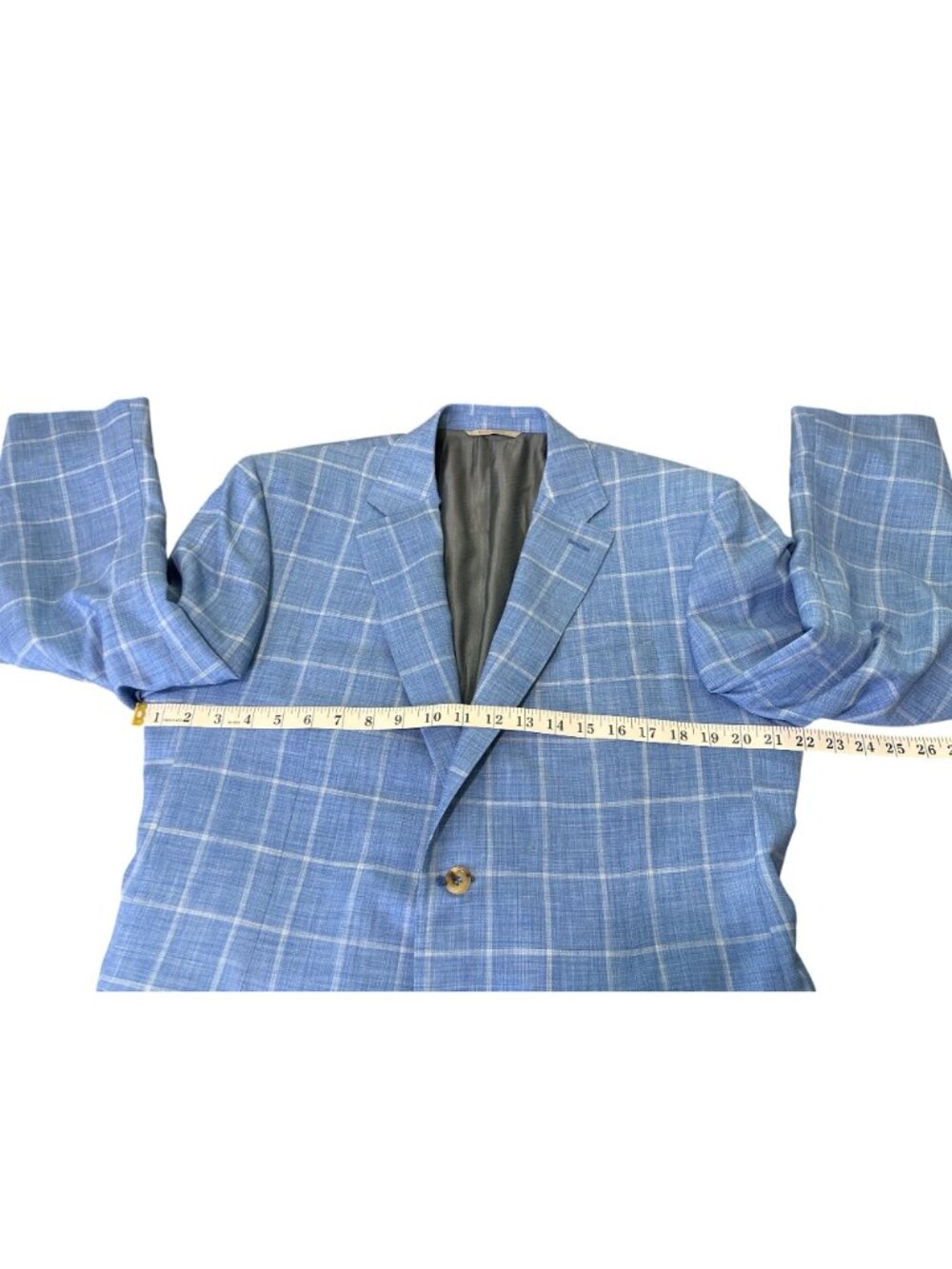 Canali Mens US 44R Exclusive Sport Jacket Blue Windowpane Wool-Silk Italy Blazer - Picture 6 of 10